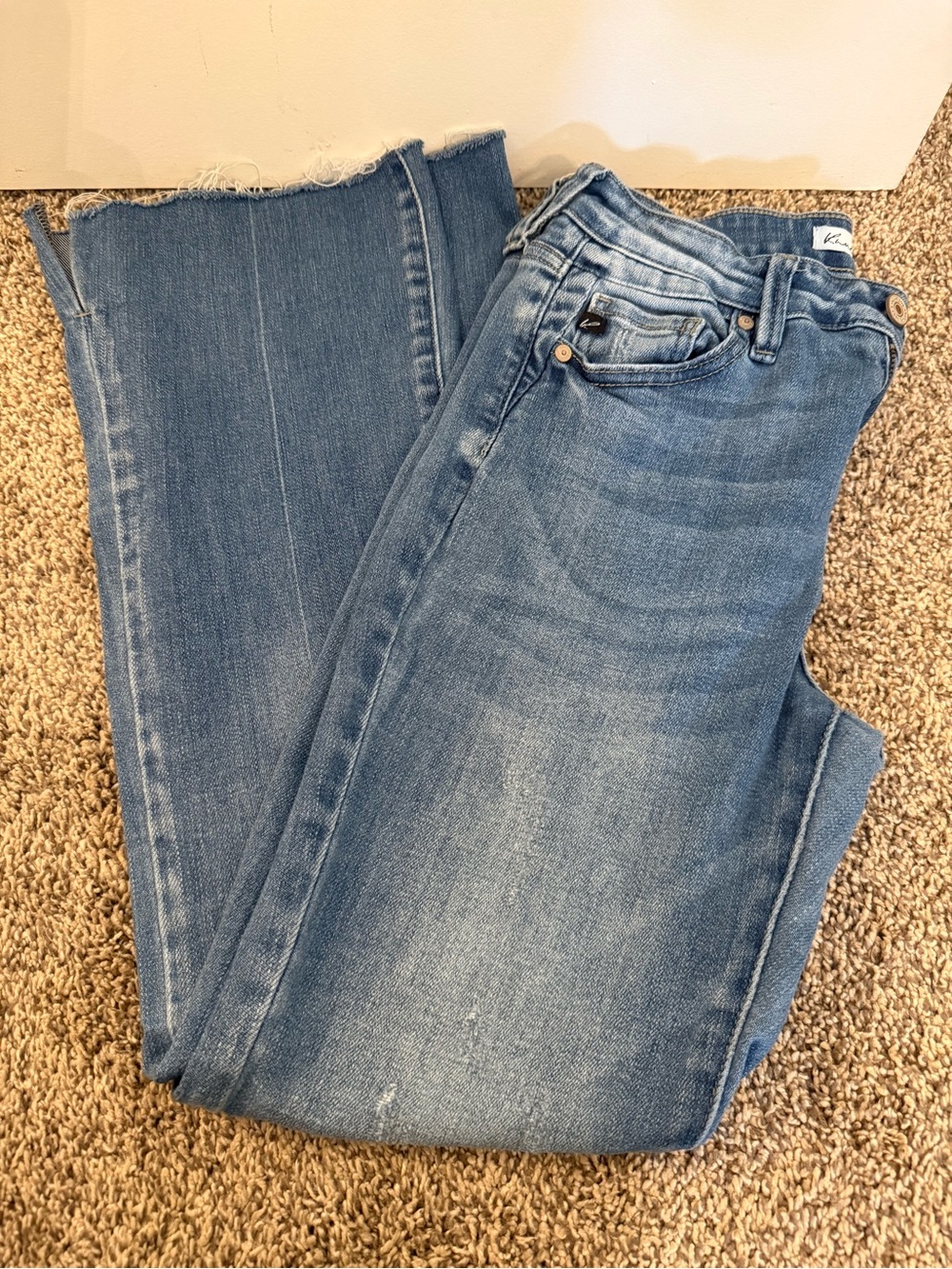 KanCan Light Blue Flare Jeans with Raw Hem